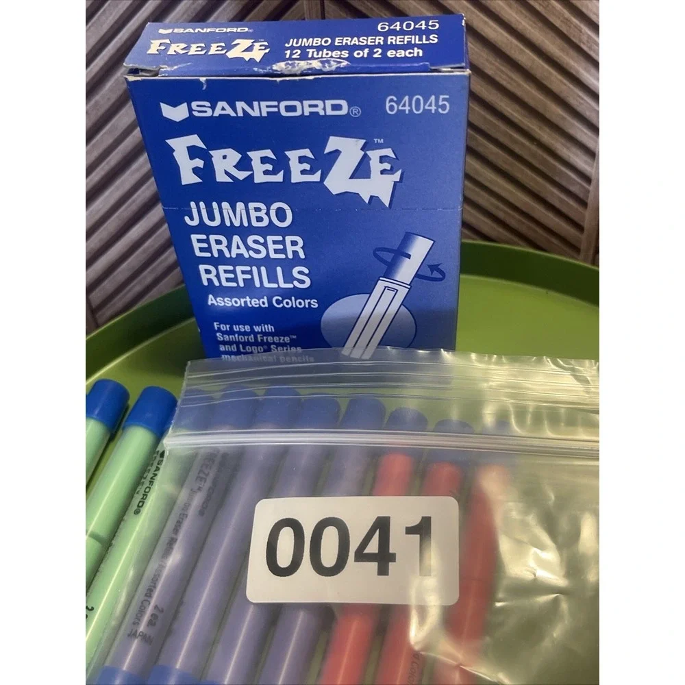 SANFORD FREEZE Jumbo Eraser Refills 12 Tubes 1999 Assorted Colors 64045
